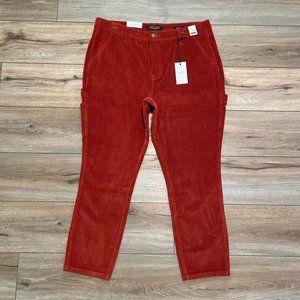 Judy Blue Rust Corduroy Jeans SZ 32 High Waist Slim Fit Carpenter Pants NWT